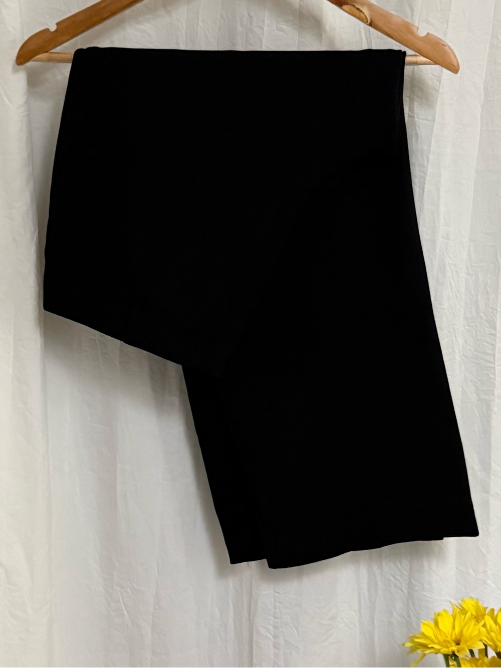 NWOT Eileen Fisher Wide Leg Crop Pants Large Black Pull On Stretch Viscose